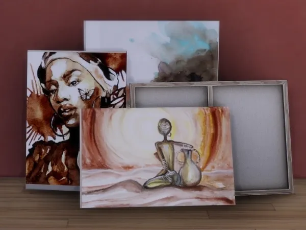 Alpha Ellestria's African Beauty Canvases - The Sims 4 Custom Content
