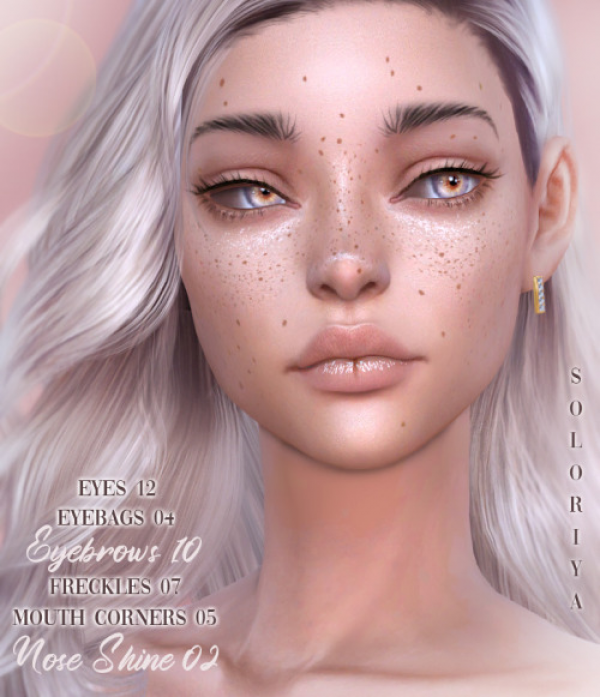 Alpha Eyebags 04 eyebrows 10 eyes 12 freckles 07 mouth corners 05 nose shine 02 Sims 4 by simsfinds - The Sims 4 Custom Content