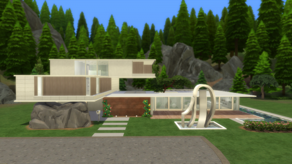 Alpha Not So Futuristic House N 12 by simsfinds - The Sims 4 Custom Content