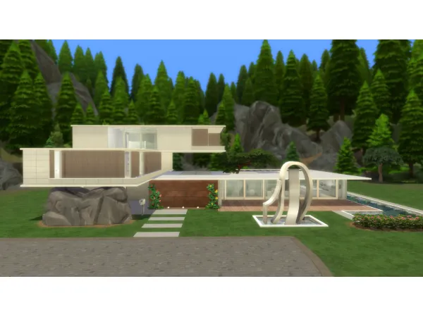 Alpha Not So Futuristic House N 12 by Fivextreme - The Sims 4 Custom Content