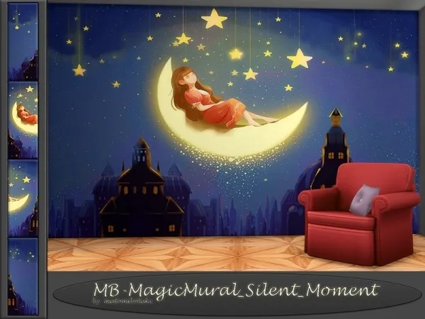 Alpha matomibotaki's MB MagicMural_Silent_Moment - The Sims 4 Custom Content