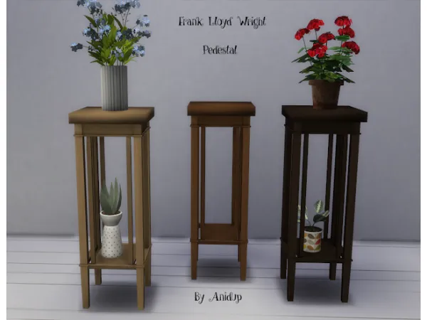 Maxis Match Frank Lloyd Wright Pedestal and Chinese Vase - The Sims 4 Custom Content