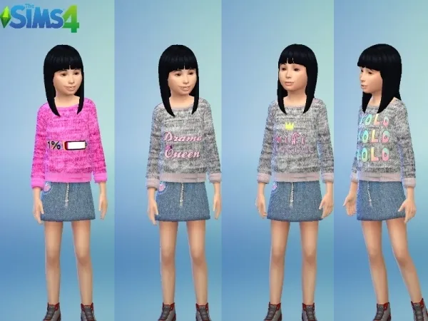 Maxis Match GalaxyUnicorn1's Graphic Sweatshirt For Kids 09 - The Sims 4 Custom Content