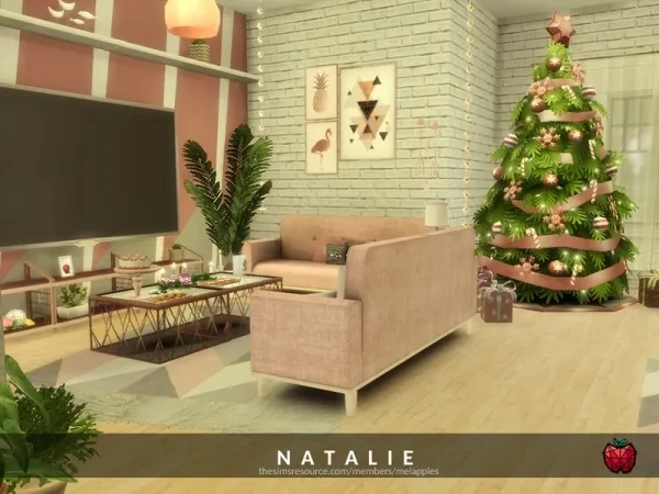 Alpha melapples' Natalie living room - The Sims 4 Custom Content