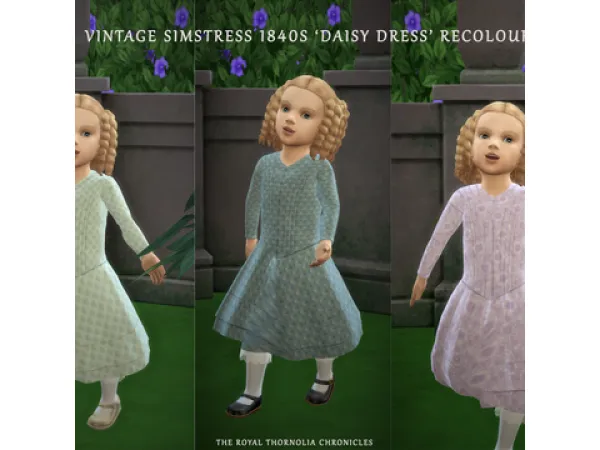 Alpha Advent Calendar Day Fourteen VS Daisy Dress Recolour by The Royal Thornolia Chronicles - The Sims 4 Custom Content