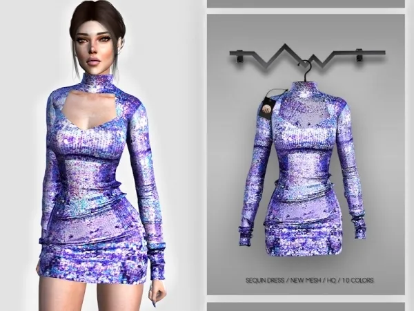 Alpha busra tr's Sequin Dress BD391 - The Sims 4 Custom Content