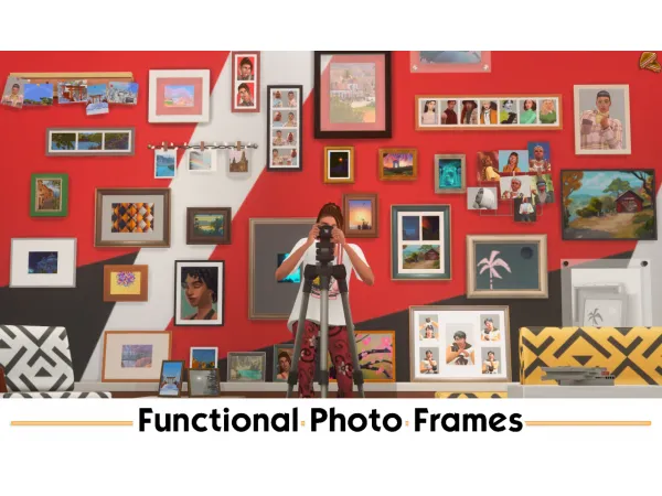 Maxis Match Functional Photo Frames V2 - The Sims 4 Custom Content