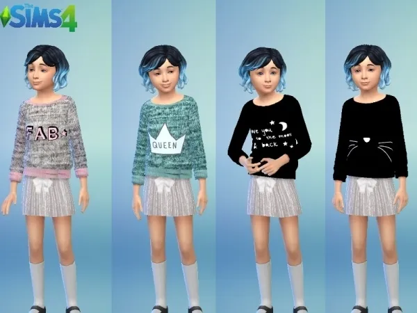 Maxis Match GalaxyUnicorn1's Graphic Sweatshirt For Kids 08 - The Sims 4 Custom Content