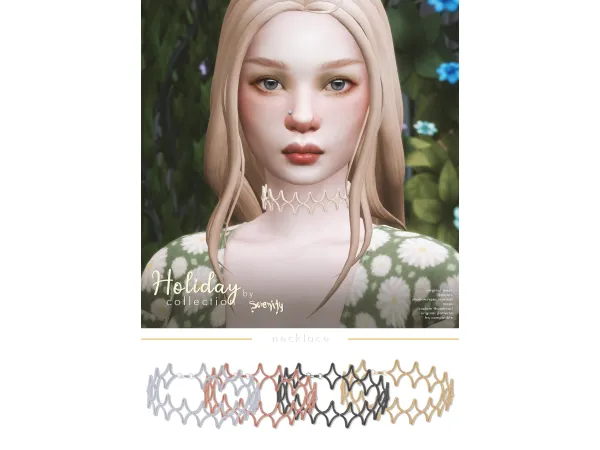 Alpha Holiday Collection Necklace01 - The Sims 4 Custom Content
