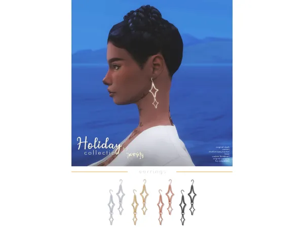 Alpha Holiday Collection Earrings01 - The Sims 4 Custom Content