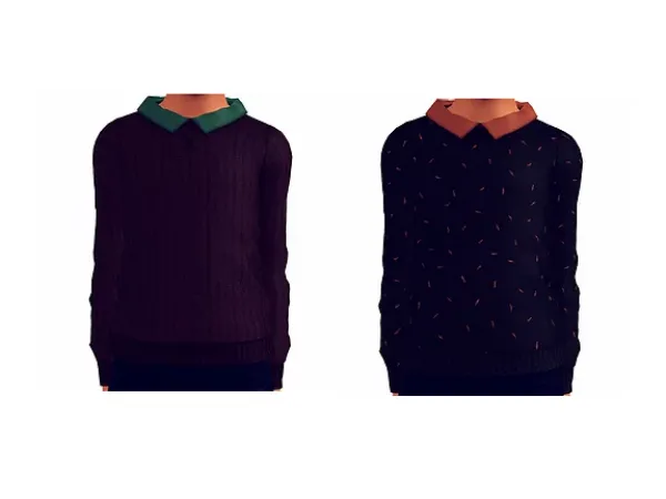 Meg Collared sweater - The Sims 3 Custom Content