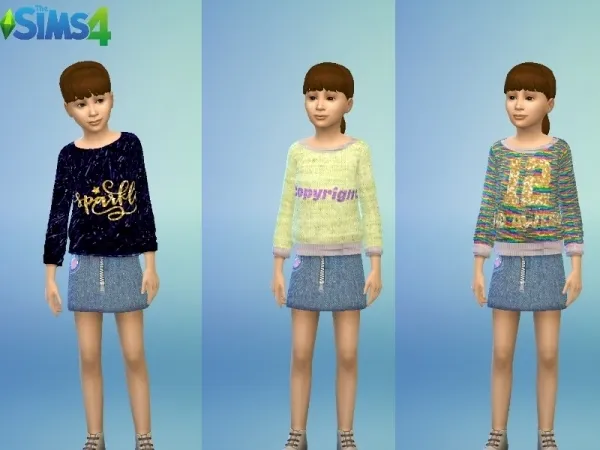 Alpha GalaxyUnicorn1's Graphic Sweatshirt For Kids 10 - The Sims 4 Custom Content