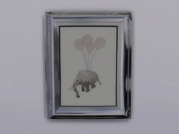 Baby's First Christmas Elephant Balloons Wall Art - The Sims 4 Custom Content