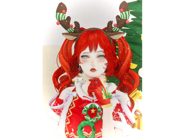 Maxis Match Christmas gifts SYNN hair cabin by shi - The Sims 4 Custom Content