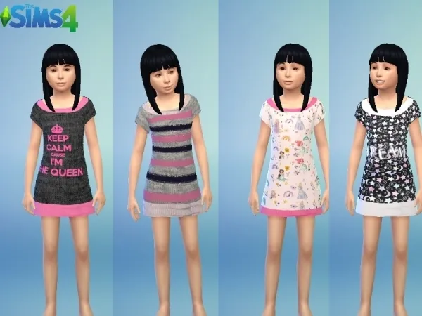 Alpha GalaxyUnicorn1's Nightgown For Girls 01 - The Sims 4 Custom Content