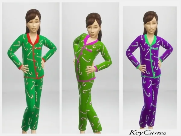 Alpha ErinAOK's KeyCamz Girl's Christmas Pajamas 1220 (Parenthood Needed) - The Sims 4 Custom Content