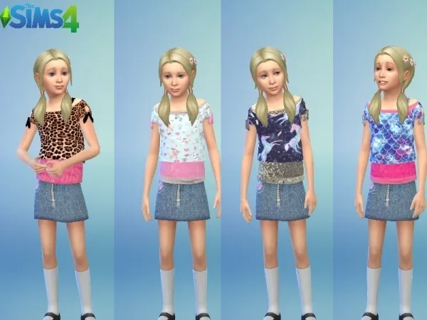 Alpha GalaxyUnicorn1's Cute Top For Girls - The Sims 4 Custom Content