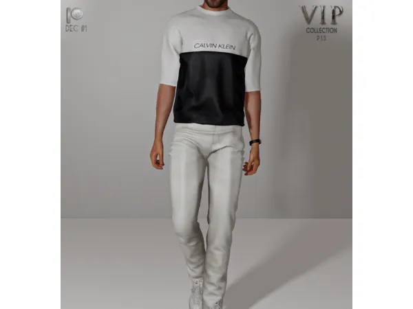 Alpha Male Outfit (T Shirt Pants) P15 tr by busra - The Sims 4 Custom Content
