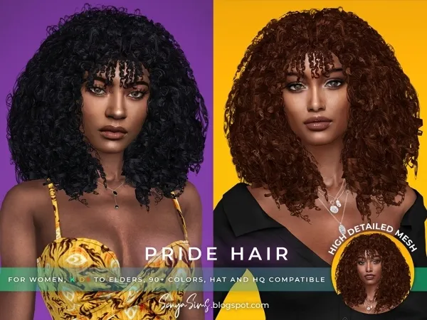 Alpha Pride Hair (Adults kids) - The Sims 4 Custom Content