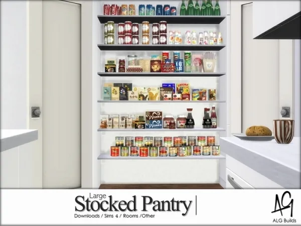 Alpha ALGbuilds' Large Stocked Pantry (Room) - The Sims 4 Custom Content