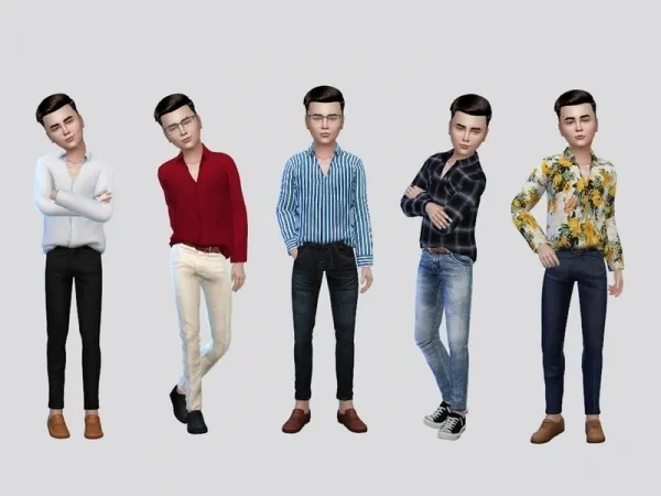 Maxis Match McLayneSims' Penny Casual Shirt Boys - The Sims 4 Custom Content