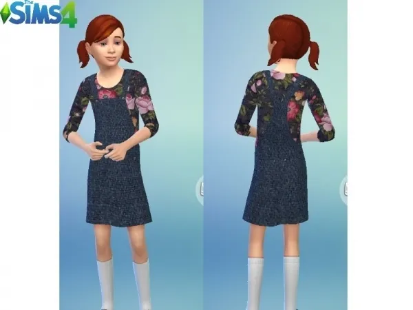 Alpha GalaxyUnicorn1's Cute Denim Dress For Girls - The Sims 4 Custom Content