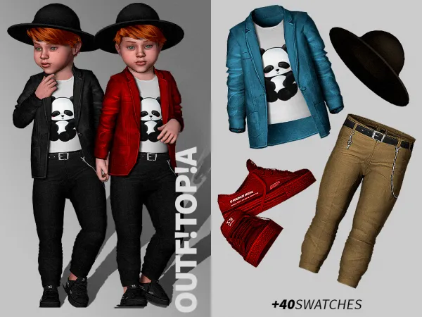 Alpha Outfitopia Blacking Collection for Toddlers - The Sims 4 Custom Content