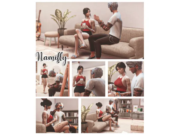 Alpha [Namifly] Beer and sofa Posepack by Nami Fly Sims - The Sims 4 Custom Content