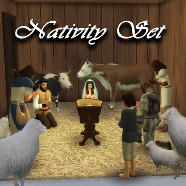 Alpha On the Eleventh Day of Christmas SimsToMaggie gave to me A Deco Nativity Set by simsfinds - The Sims 4 Custom Content