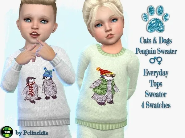 Alpha Pelineldis' Knitted Penguin Sweater Needs EP Cats Dogs - The Sims 4 Custom Content