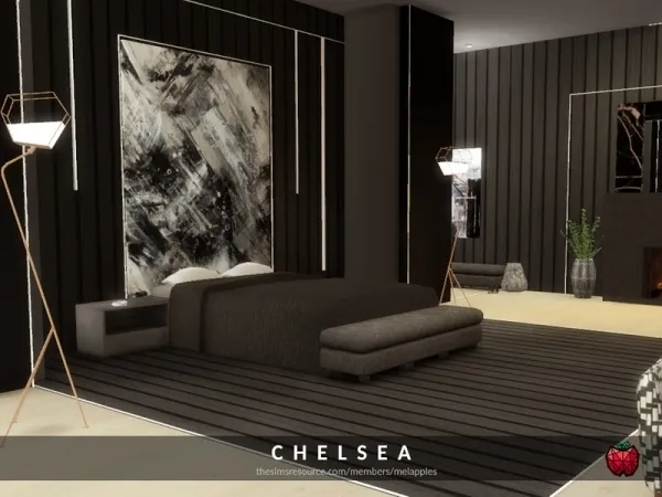 Alpha melapples' Chelsea bedroom - The Sims 4 Custom Content
