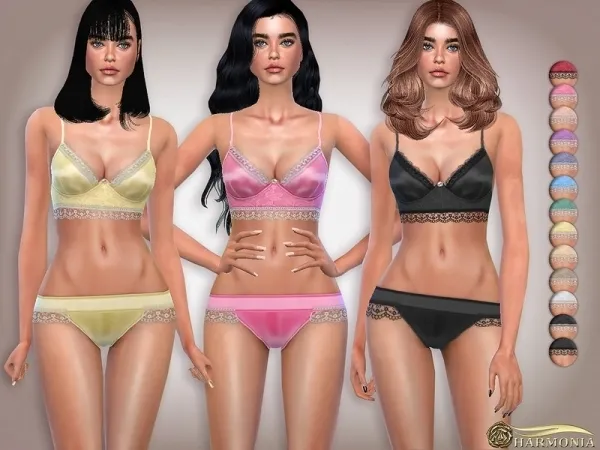 Maxis Match Harmonia's Lace Trimmed Low Waist Silk Panty - The Sims 4 Custom Content