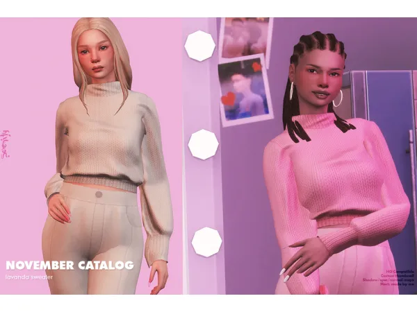 Alpha November Catalog Lavanda Sweater - The Sims 4 Custom Content