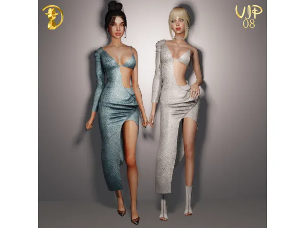 Alpha Alessandra Ambrosio Dress VIP08 by turksimmer - The Sims 4 Custom Content