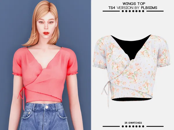 Alpha Wings Top by plbsims - The Sims 4 Custom Content