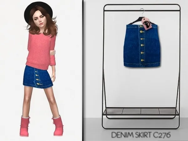 Maxis Match turksimmer's Denim Skirt C276 - The Sims 4 Custom Content