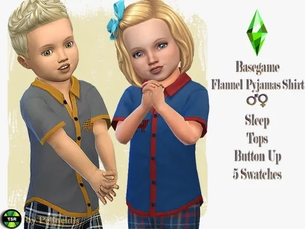 Maxis Match Pelineldis' Flannel Pyjamas Shirt - The Sims 4 Custom Content