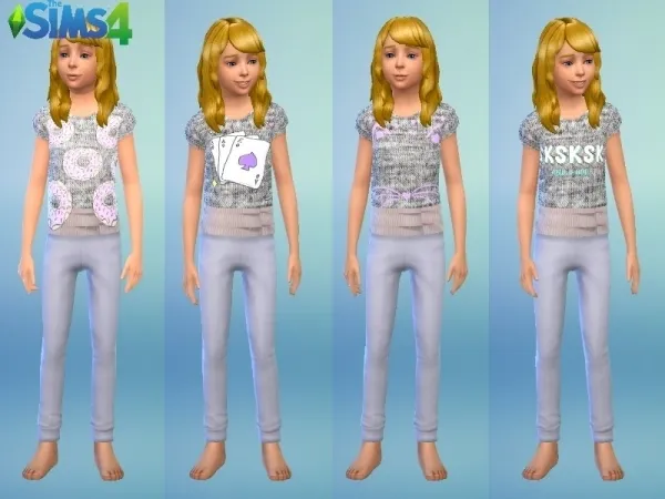 Alpha GalaxyUnicorn1's Graphic Tee For Girls - The Sims 4 Custom Content