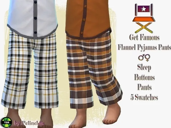 Maxis Match Pelineldis' Toddler Flannell Pyjamas Bottom Needs EP Get Famous - The Sims 4 Custom Content