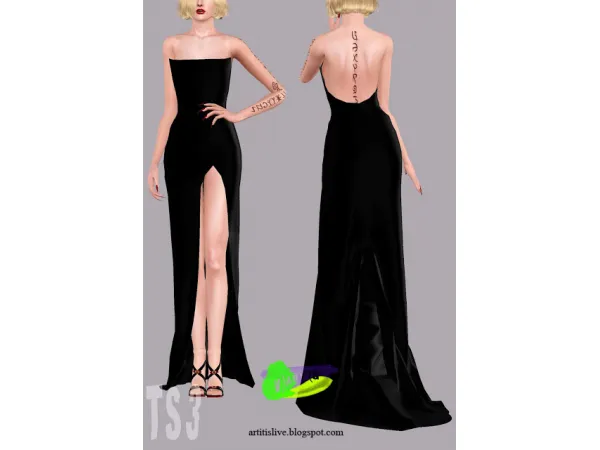 F W 2016 dress (G by V)ART - The Sims 3 Custom Content