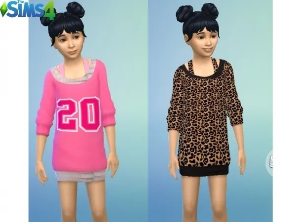 Alpha GalaxyUnicorn1's Sweater Dress For Girls - The Sims 4 Custom Content
