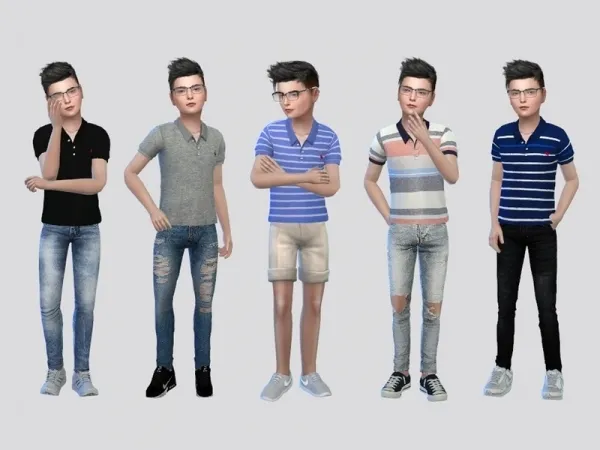 Maxis Match McLayneSims' RP Basic Polo Boys - The Sims 4 Custom Content
