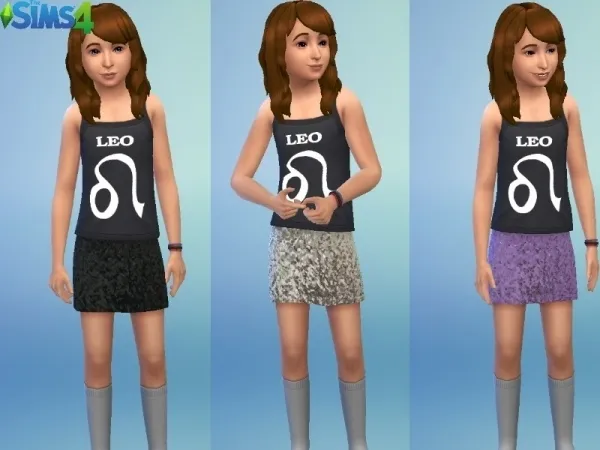 Alpha GalaxyUnicorn1's Sequin Skirt For Girls - The Sims 4 Custom Content
