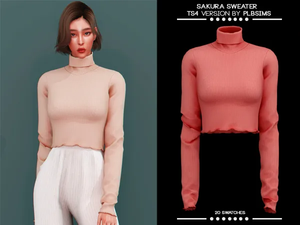 Alpha Sakura Sweater by plbsims - The Sims 4 Custom Content