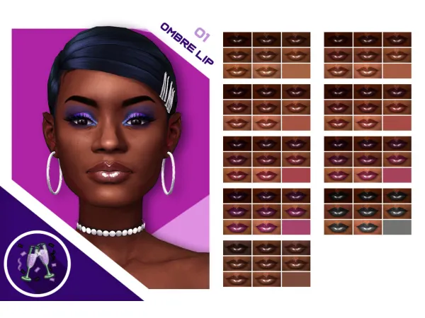 Maxis Match Ombre Lip Kit - The Sims 4 Custom Content