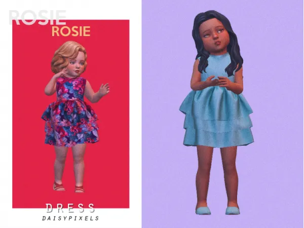 Mix Rosie Dress ( ) by daisypixels - The Sims 4 Custom Content