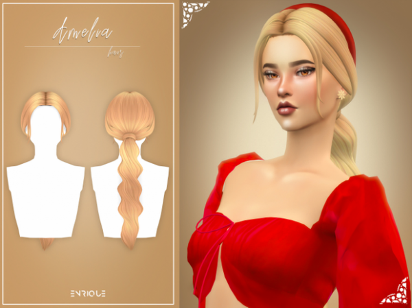 Maxis Match [EnriqueS4] Amelia Hairstyle by enriques4 - The Sims 4 Custom Content