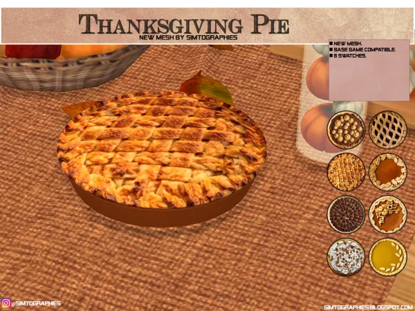 Alpha Thanksgiving Pie by simtographies - The Sims 4 Custom Content