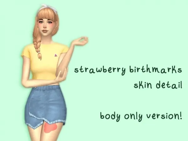 Alpha plasmafruitsalad's strawberry birthmarks skin detail (body only version) - The Sims 4 Custom Content