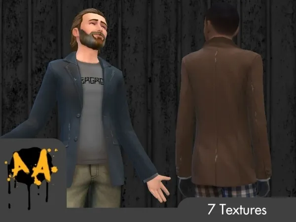 Maxis Match Bluebrick04's Apocalypse Apparel Suit Jacket - The Sims 4 Custom Content
